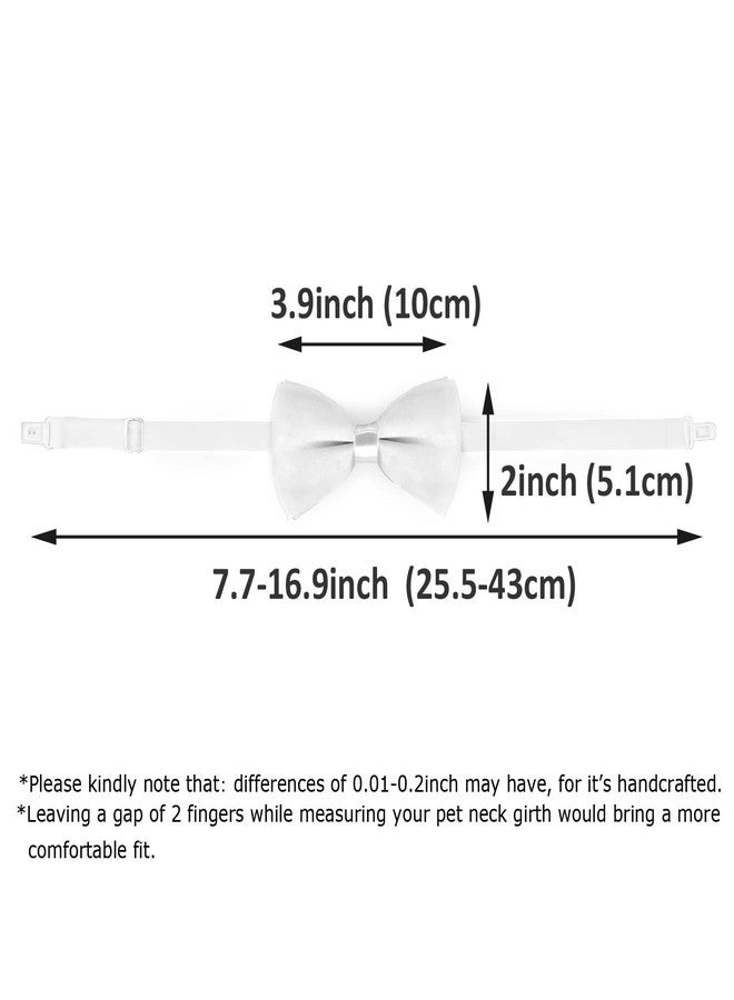 Koolmox KOOMOX White Bow for Dog, Adjustable Dog Bow Tie Collar for Small Puppy Dogs Cats Pets Wedding Birthday Graduation Christmas Holiday Homecoming Costum - Image 2